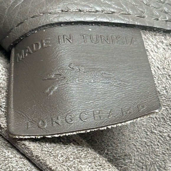 Longchamp Roseau medium pebbled leather shoulderbag tote in grey - Picture 8 of 11